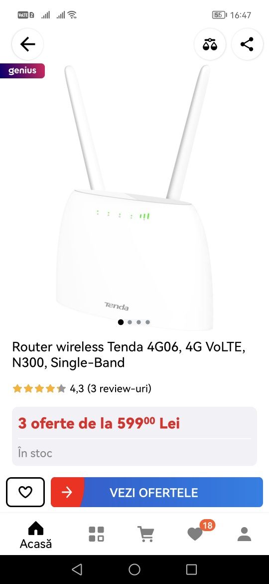 Router wi-fi tenda 4g !