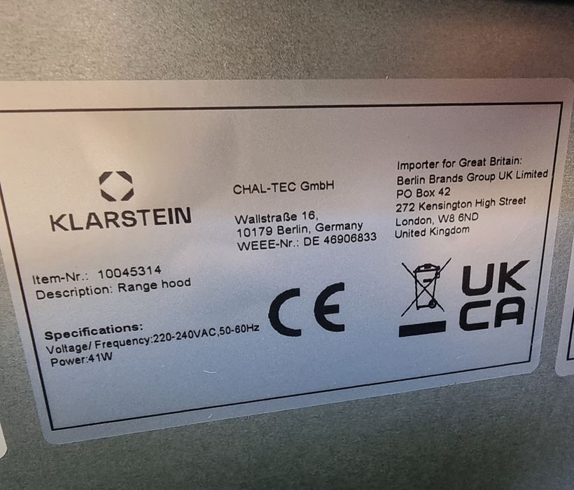 Абсорбатор Klarstein 41w черен