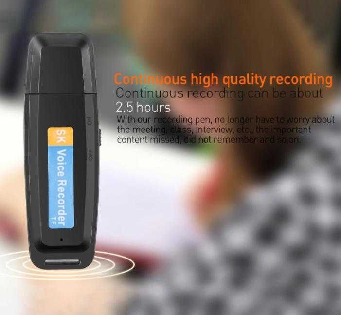 Ученическа Флашка Микрофон Аудио Рекордер Диктофон Без Собствена Памет