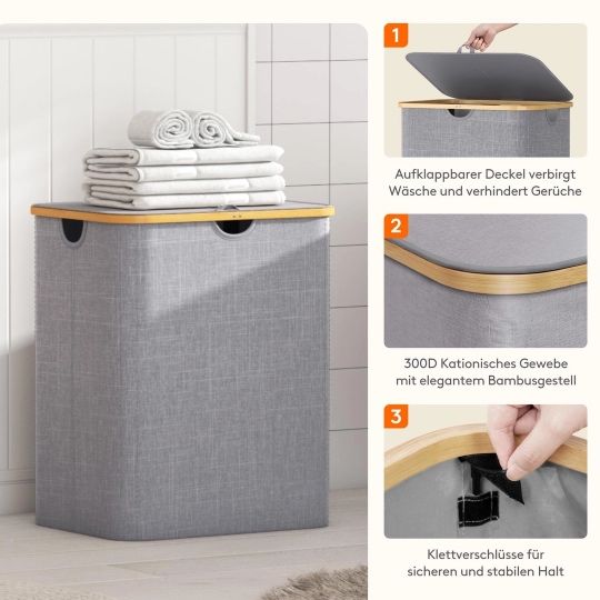 Coș de rufe Lifewit Laundry Basket cu capac, 140L