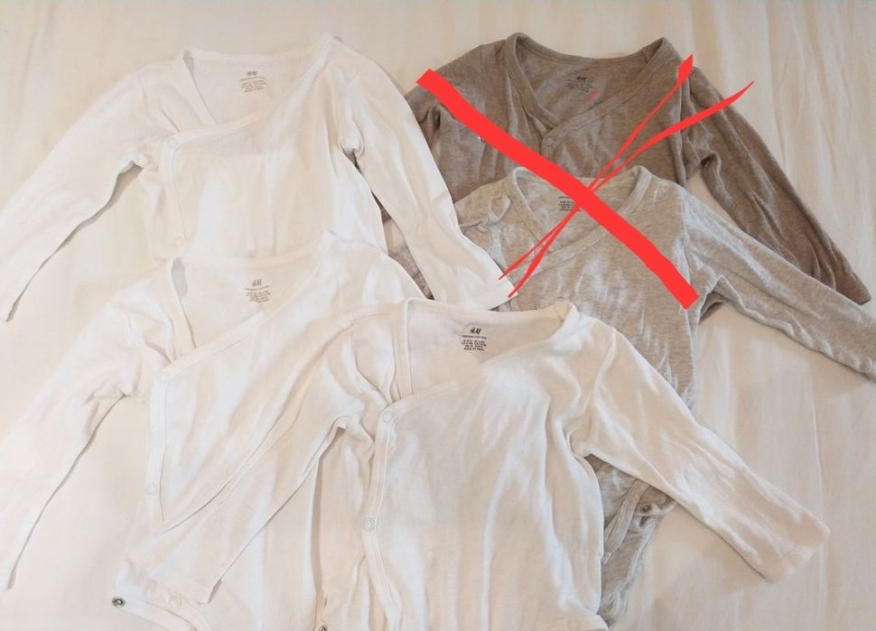 Set 3 bluze (body) cu maneca lunga, marime 74