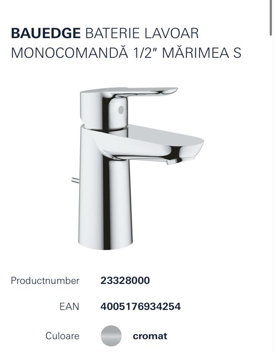 Baterie lavoar Grohe