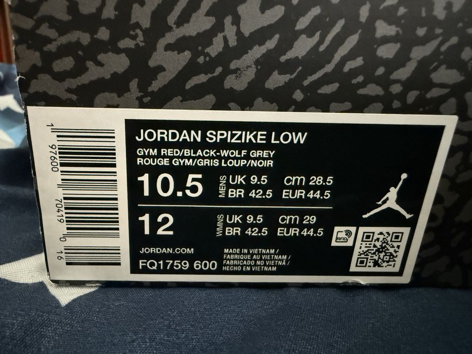 Jordan Spizike low gym red/black-wolf grey eur 44.5