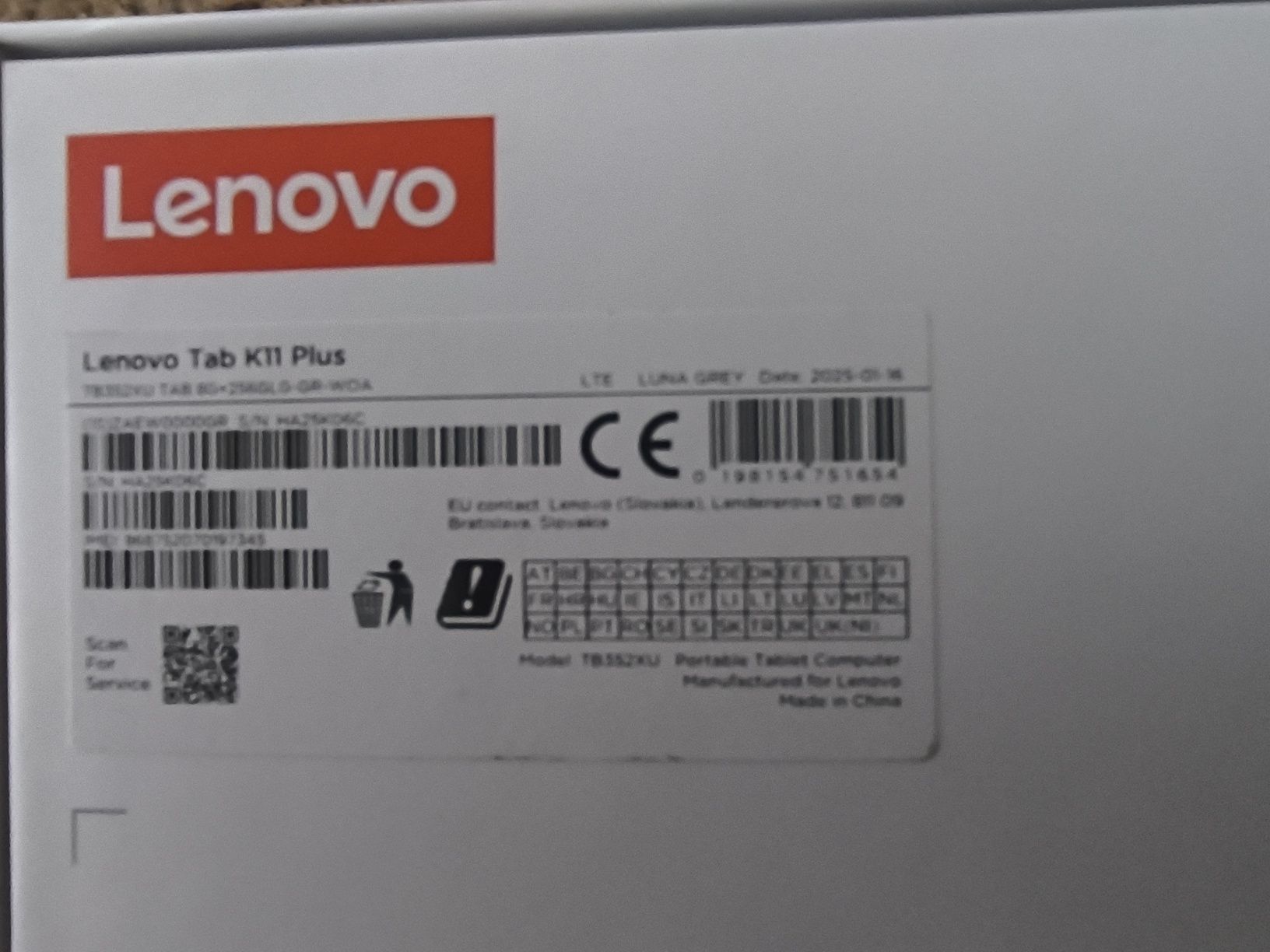 Lenovo Tab K11 PLUS 256GB