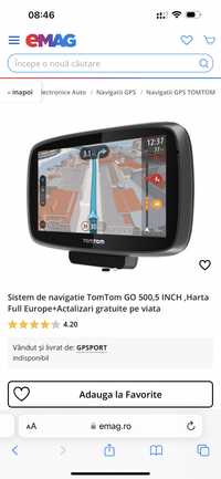 Navigatie GPS sistem navigare auto Tomtom Go 500 5inch Original NOU