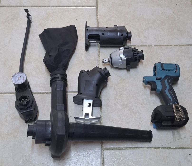 Chit 6 in 1  Makita 18 v suflanta,aspirator,fierastrau