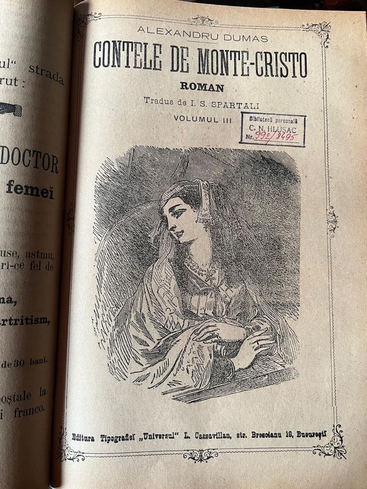 Contele de Monte Cristo, Al. Dumas, 6 vol. 1888, Princeps Carte Veche