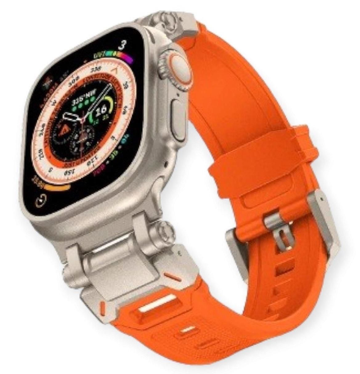 Tech-protect delta pro каишка за apple watch ultra 1/2 - orange/titani