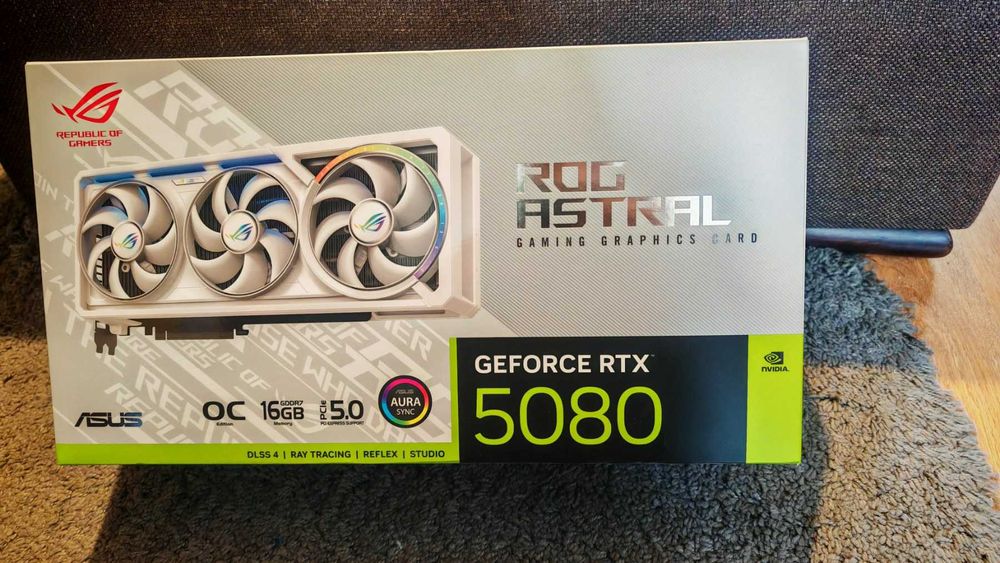 НОВА ! Видео Карта ASUS RTX 5080 ROG ASTRAL OC WHITE 16GB GDDR7 256bit