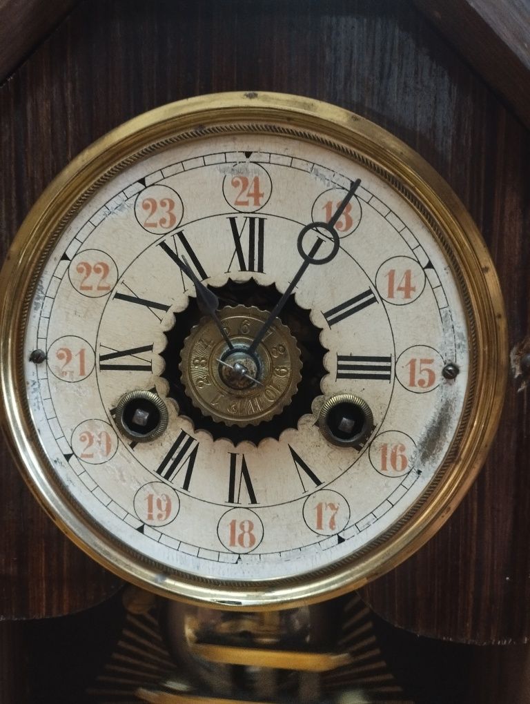 Ceas pendula de semineu masa cu pendul Junghans anii 1900 cu deșteptăt