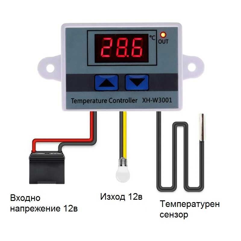 Терморегулатор на DC12V термоконтролер термостат XH-W3001