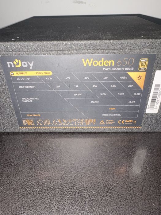 Sursa Njoy woden 650W 80+ Gold
