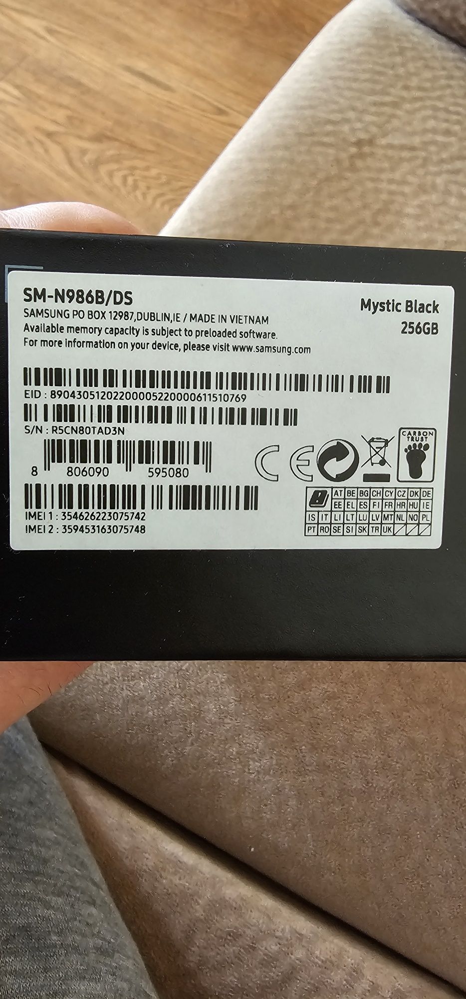 Samsung Note 20 Ultra 5G 256GB 12RAM Mystic Black