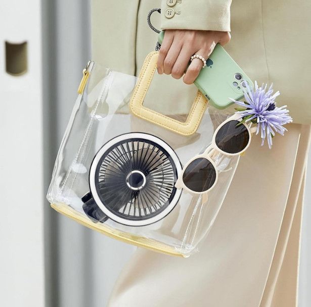 Преносим вентилатор GF12, акумулаторен вентилатор с нощна светлина, б