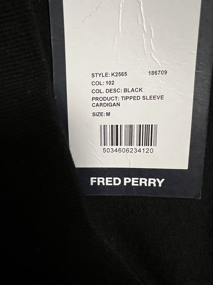 Pulover Fred Perry Negru 100% Original