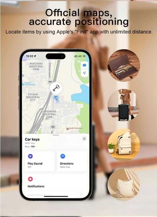 AirTag GPS W Apple Find My, Acoperire Globala -Dispozitiv Urmarire