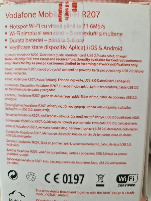 Vand hotspot router mobile wi-fi R207 Vodafone