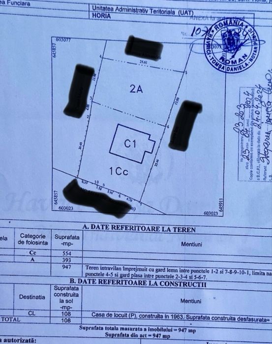 De vanzare casa batraneasca si teren intravilan in Horia