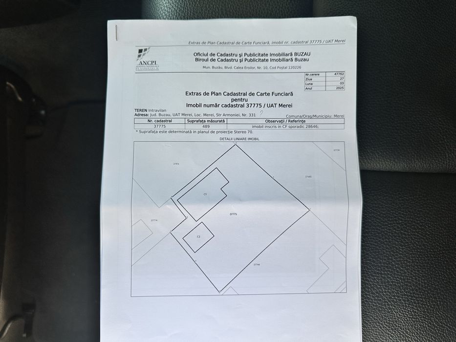 Casa cu teren la asfalt Comuna Merei plus utilitati