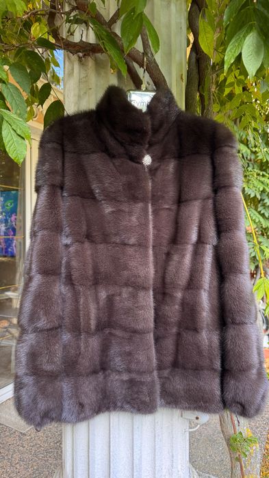 #80 Палто от норка.3 в 1.Визон.Яке от норка.Естествена кожа с косъм.