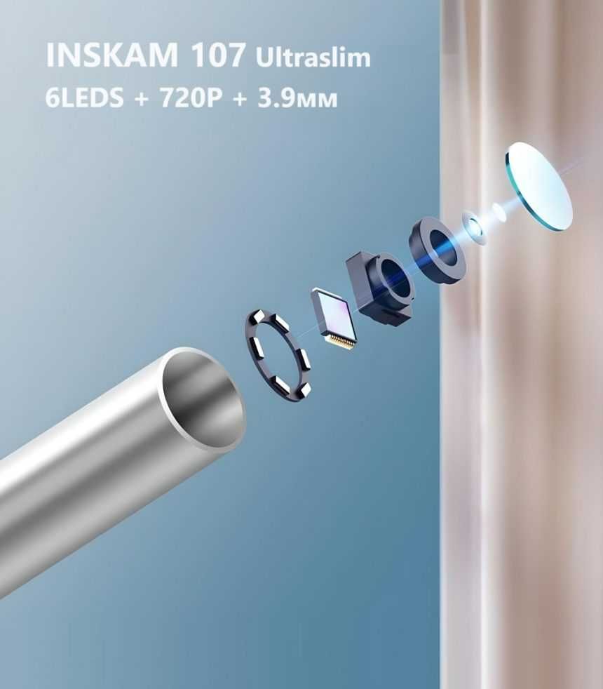 Ендоскоп камера Inskam 107 Ultraslim USB 3.9mm | HARD | IP67 | Android