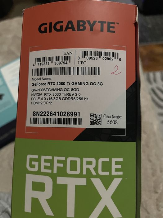 Vand RTX 3060ti Gigabyte