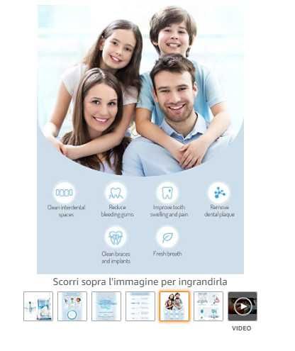 Irigator bucal profesional cu 7 capete multifuntionale , 10 trepte