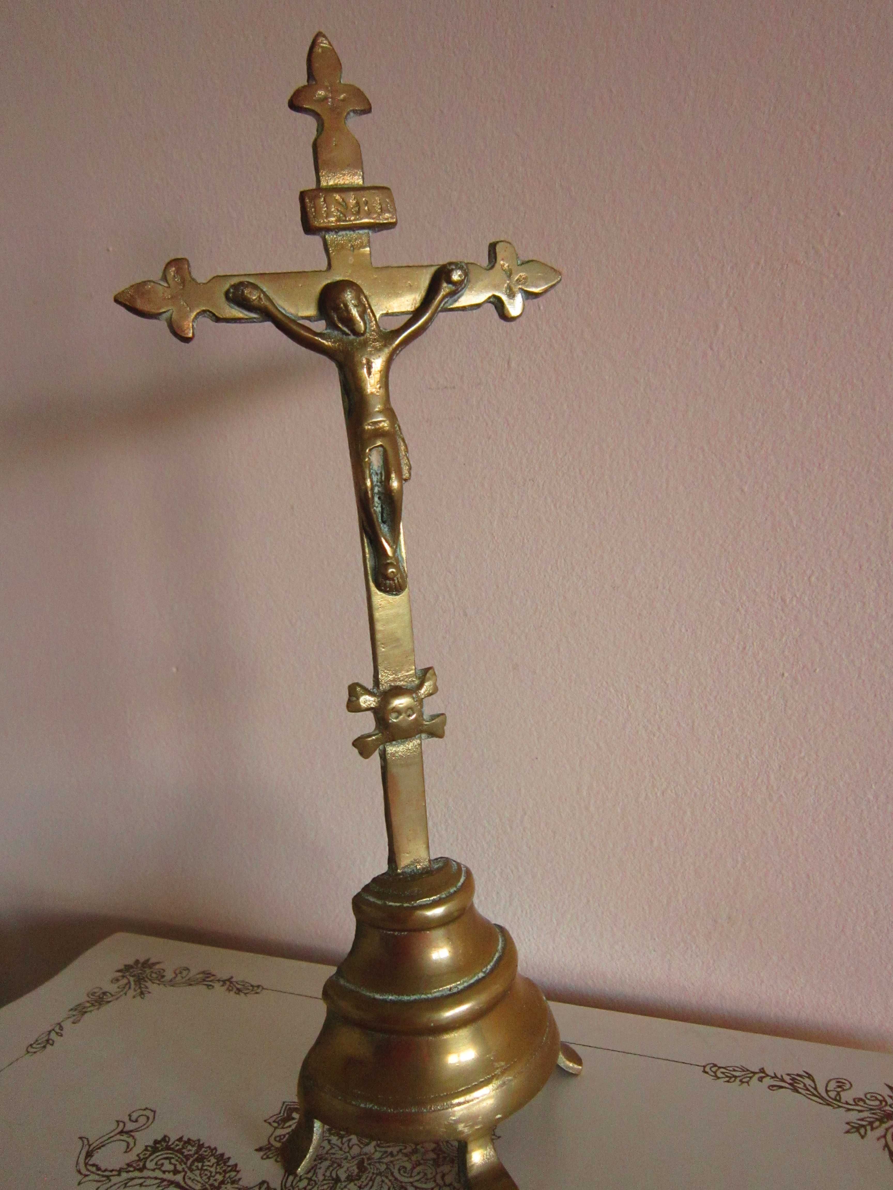 cadou rar Pre-war Crucifix Cruce altar colectie vintage anii'30 Franta