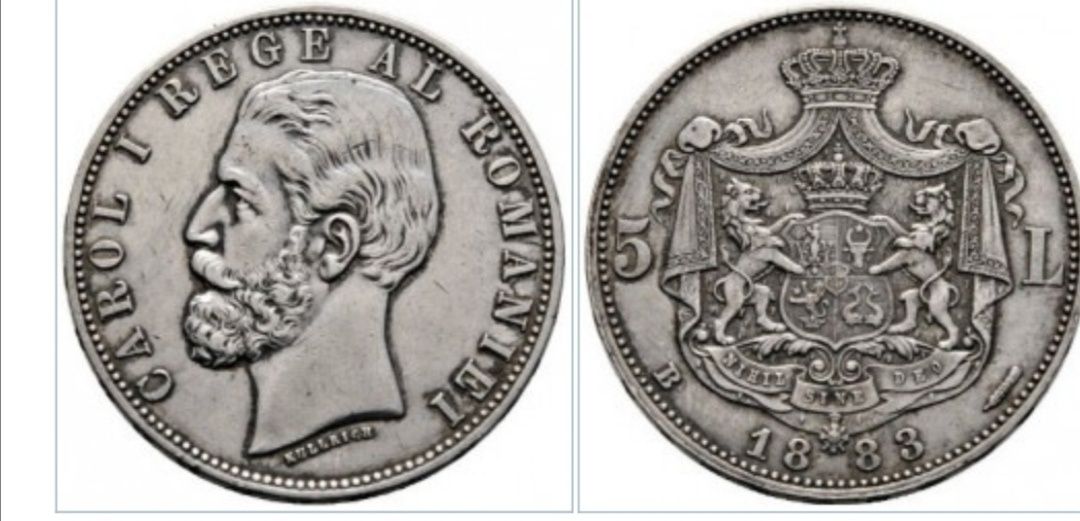Moneda 5 lei din anul 1883