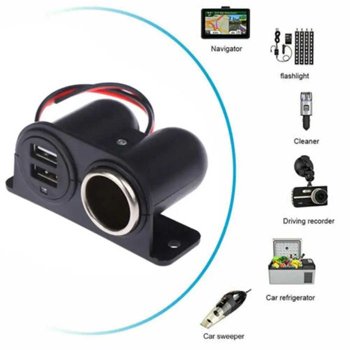 Зарядно Usb с гнездо за запалка за вграждане 12V-24 №3792