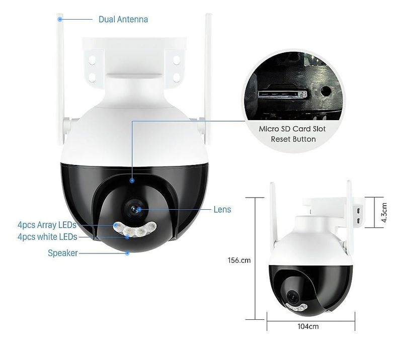 ПРОМО!!! ОХРАНИТЕЛНА WiFi КАМЕРА LyLu 6MP Smart Sphere ptz iCSee app