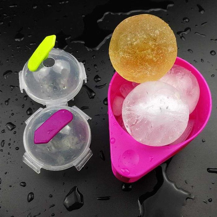 Forma rotunda pentru gheata 4 bile mari reutilizabile transparent 5 cm