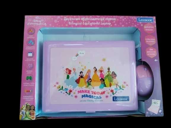 Двуезичен образователен лаптоп Lexibook, с мишка и екран, 124 дейности
