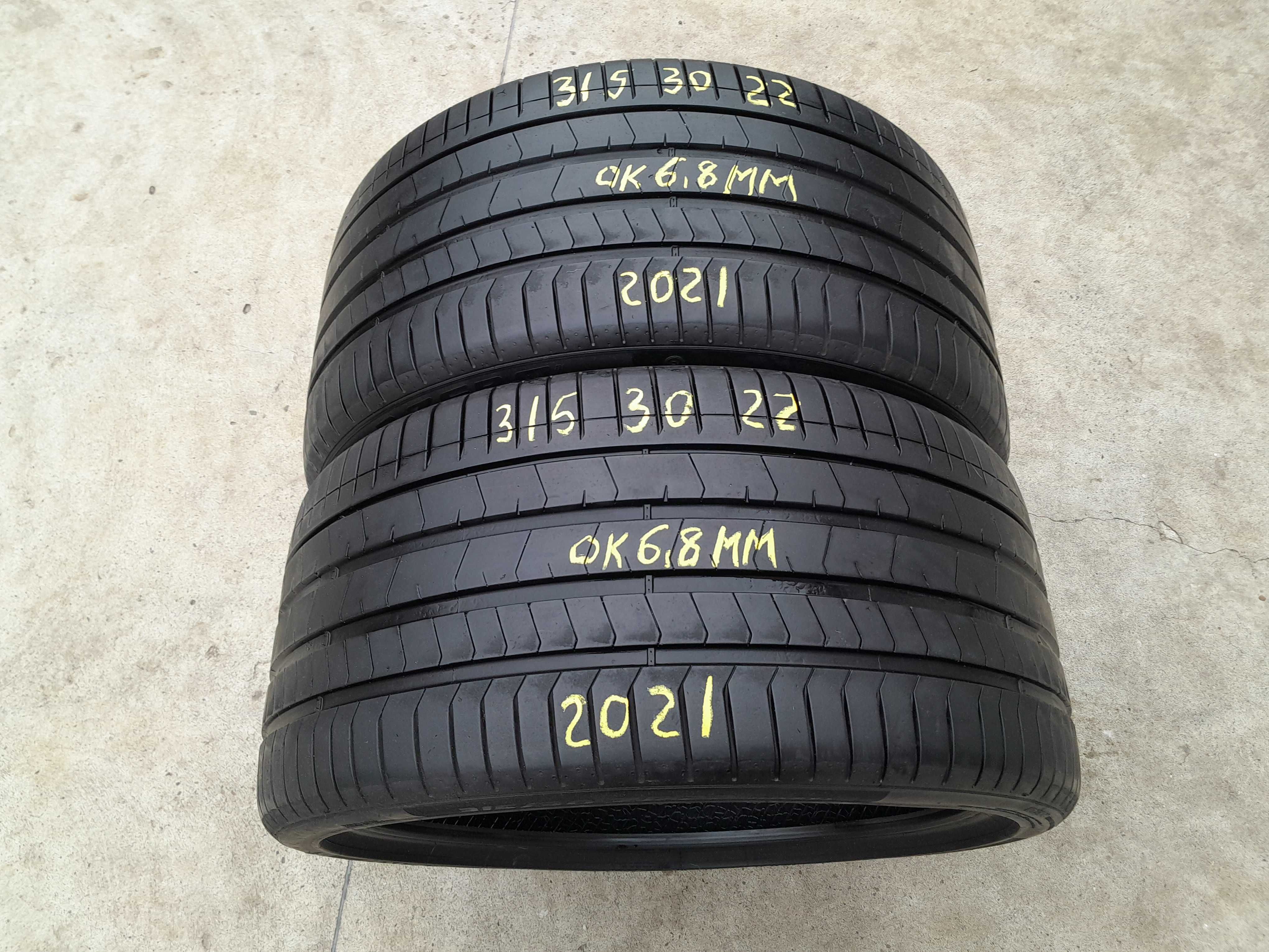 Doua anvelope vara 315 30 22 pirelli p zero pz4  cu 6,8 mm dot 2021