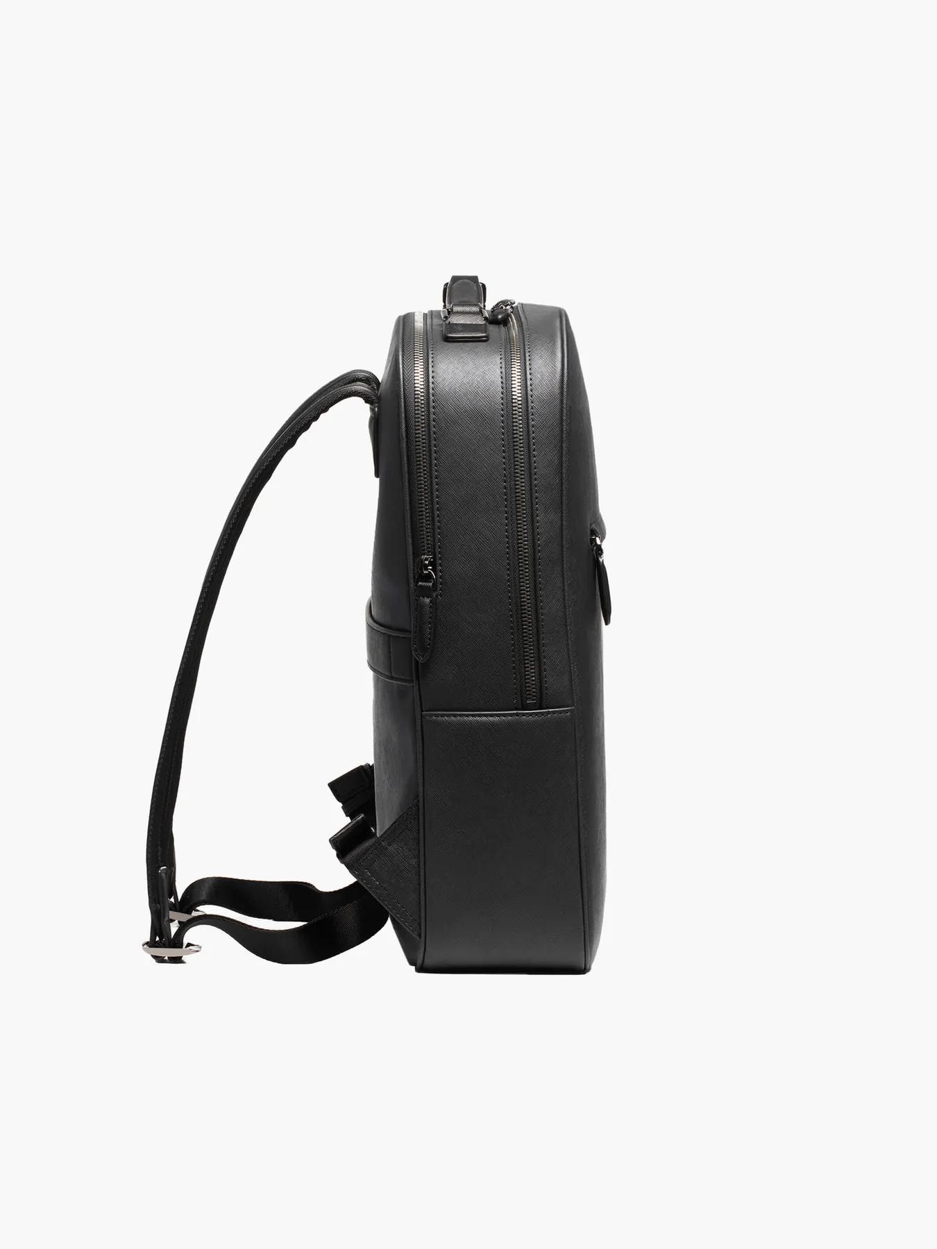 Leather Laptop Backpack (Slim, Black/Negru, New/Nou)