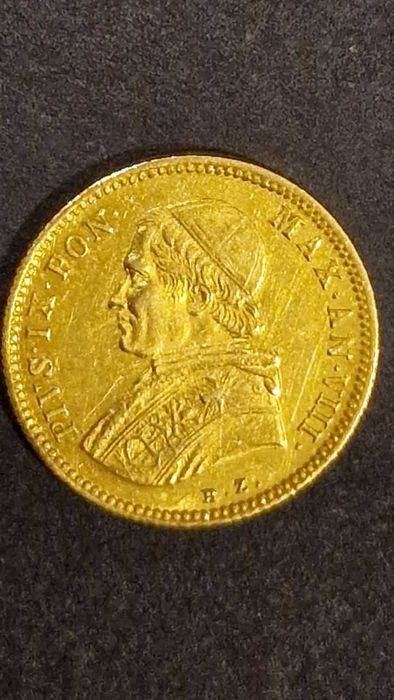 Златна монета 2,5скуди 1858R Ватикана 4,33и1 скудо 1853 Ватикана 1,73
