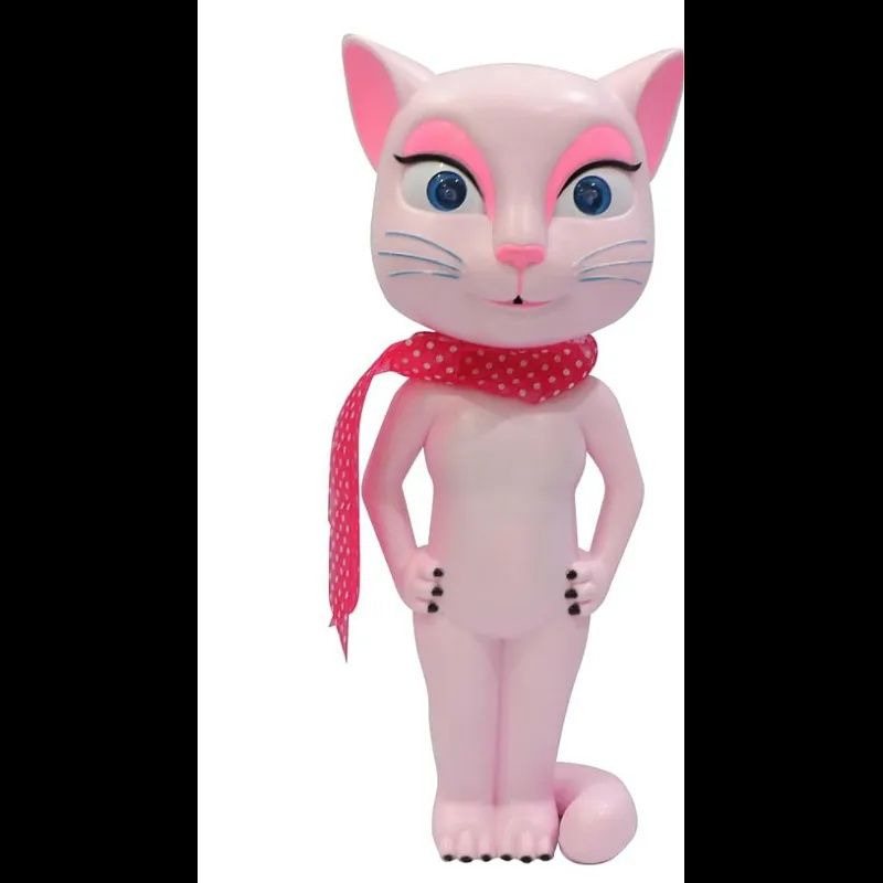 Pisicuta vorbitoare Talking Angela ROZ cu sunete si lumini - 30 cm