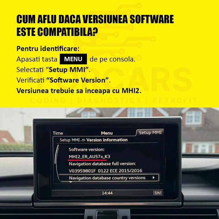 SD card activare Apple CarPlay Android Auto AUDI A6 C7 (2015-2018)