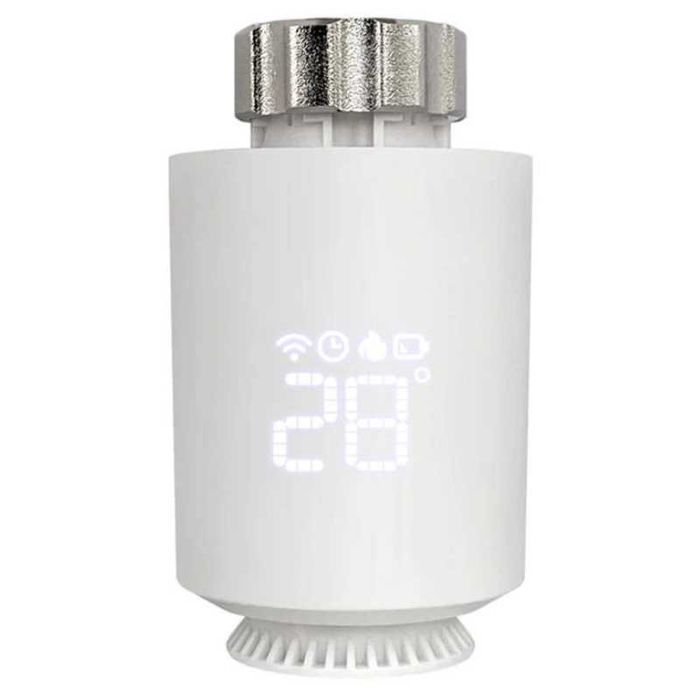 Cap Termostat Smart pentru calorifer Ketotek Zigbee 3.0 TUYA, Alb