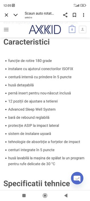 Scaun auto copii AXKID