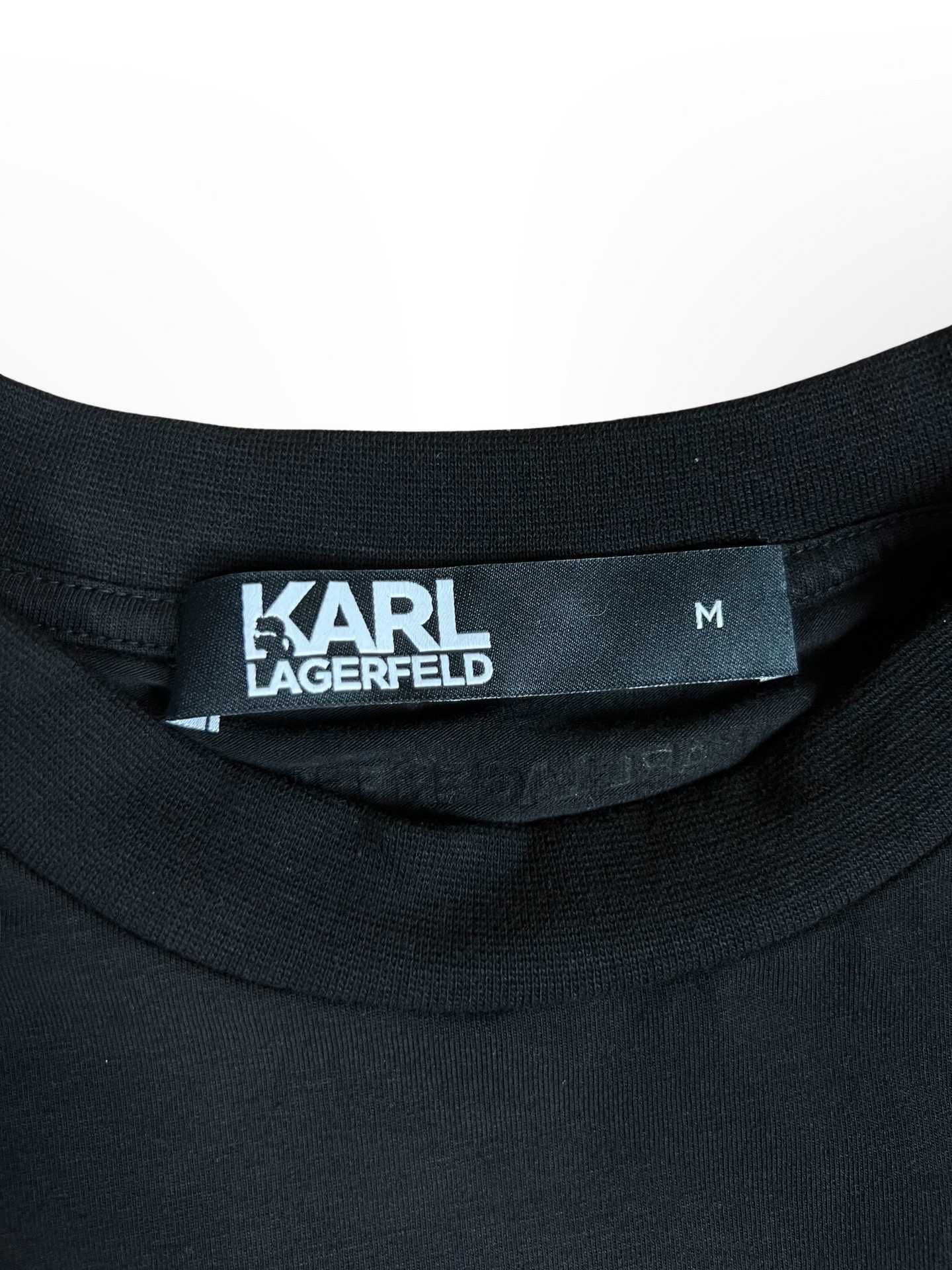 Автентична 2023/24 Karl Lagerfeld черна тениска -65% по-евтина - S M L