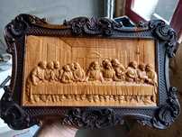 Cina cea de taina. Sculptura în lemn de cires