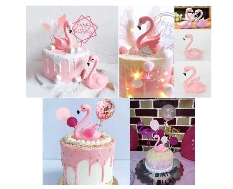 *Cake toppers_decoratiuni Flamingo topper tort_globuri_pene_baloane_I