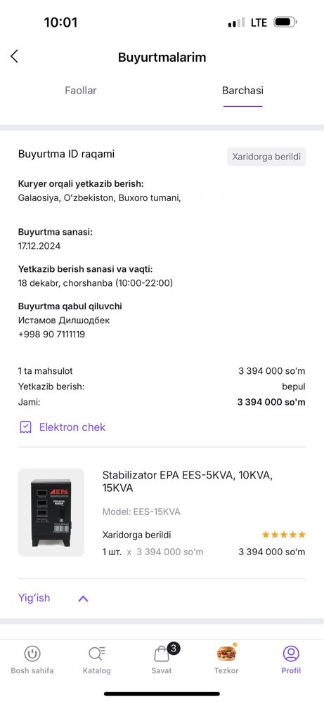 Stabilizator EPA EES-15KVA