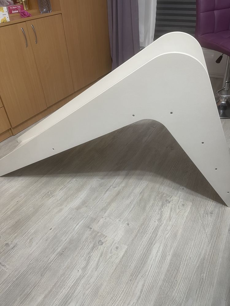 Tobogan lemn copiii Playtime Lura, alb, de interior, impecabil