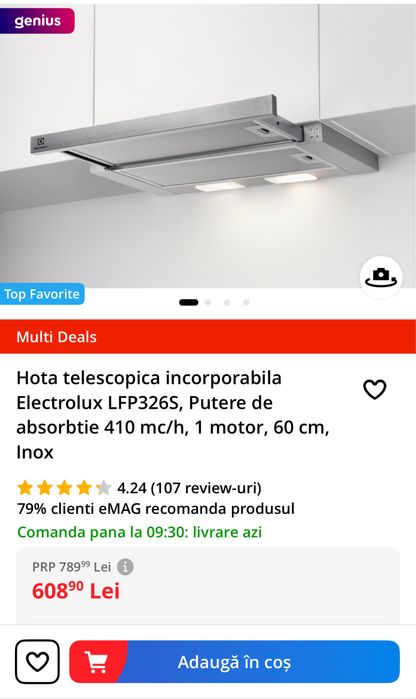 Hota telescopica electrolux inox noua