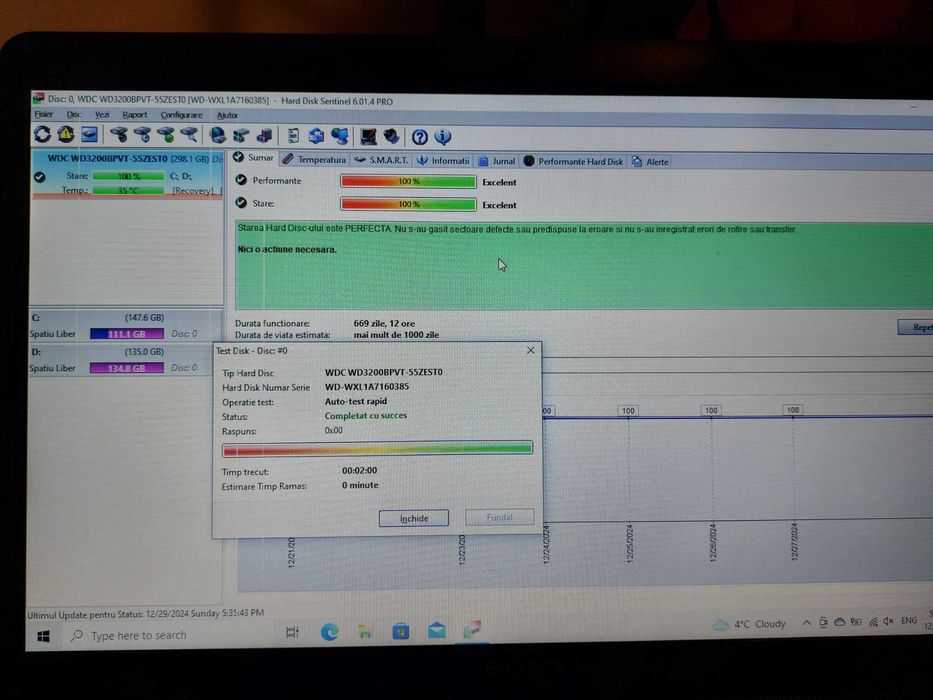 HDD Laptop 320 GB WD 2.5’ - Western Digital stare f buna din SonyVaio