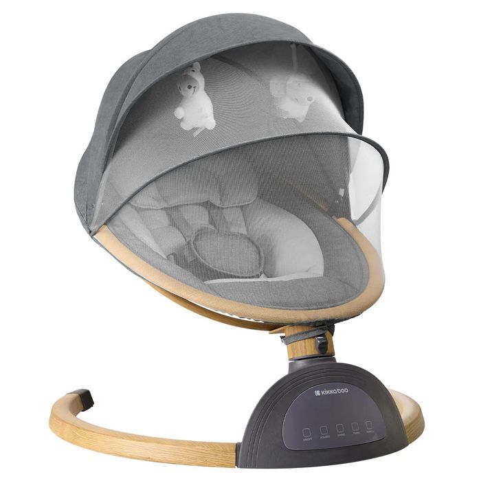 KIKKA BOO Електрическа бебешка люлка-шезлонг ASHLEE LIGHT GREY
