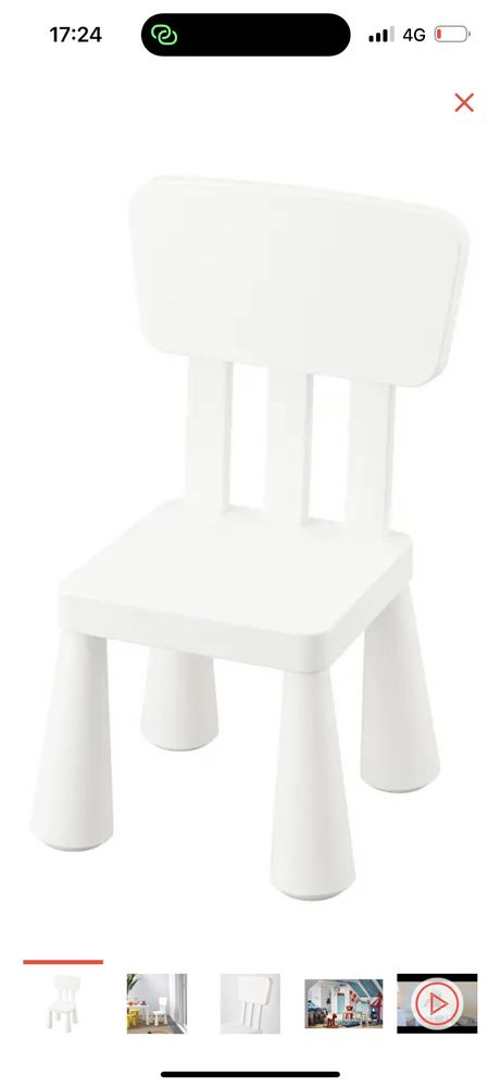 Детский стол и стульчик белый ikea