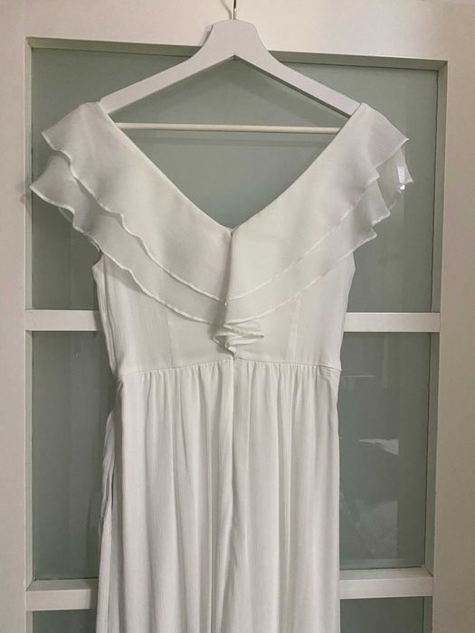 Rochie Alba, DKNY, Lunga, marimea 34/36, stil Zara/mango